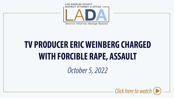 TItle card for TV Producer Eric Weinberg Charged With Forcible Rape, Assault