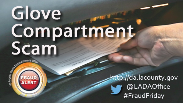 Graphic image of Fraud Friday Glove Compartment Scam
