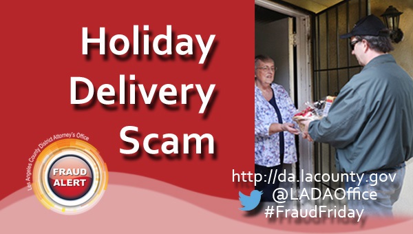 Graphic image of Fraud Friday Holiday Delivery Scam