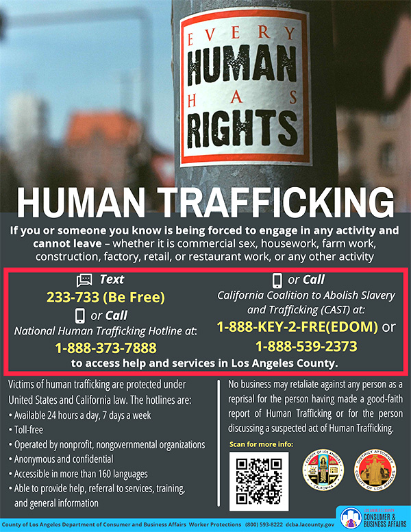 Human Trafficking Prevention Poster