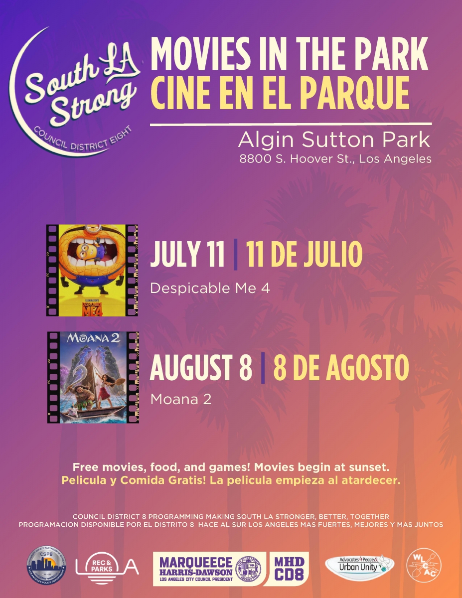 Movies in the Park - Algin Sutton Park Jul & Aug 2025