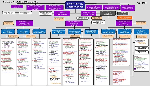 Organizational Chart Los Angeles County District Attorney S Office