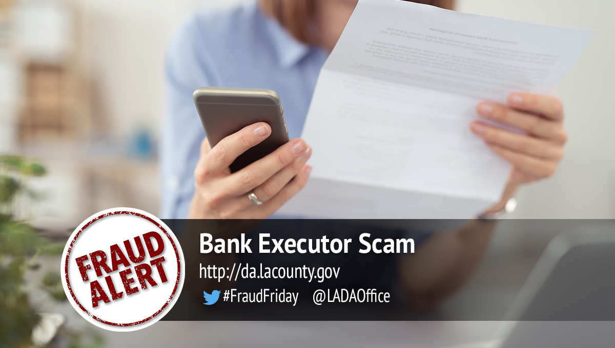 Bank Executor Scam Graphic