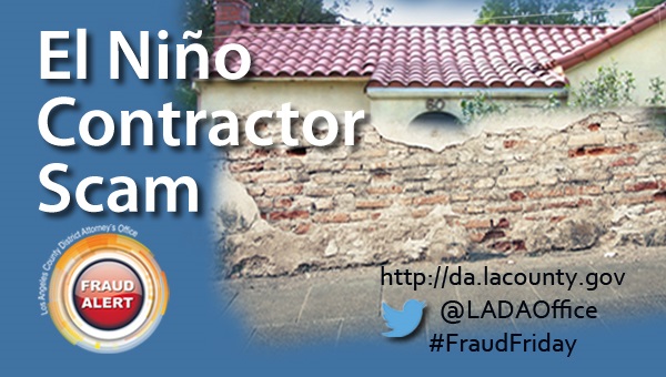 Graphic image of Fraud Alert El Nino Contractor Scam