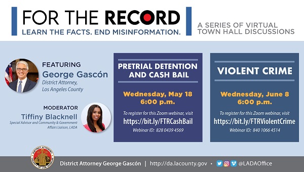 Image promoting For the Record Town Halls on May 18 and June 8